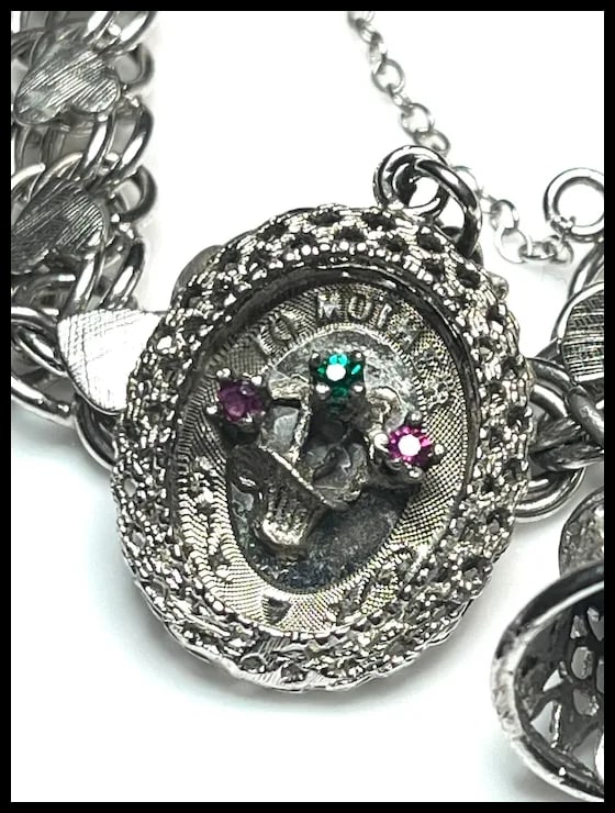 Vintage Sterling Silver Heart Charm Bracelet -Mother, Birthday, Christmas - 7