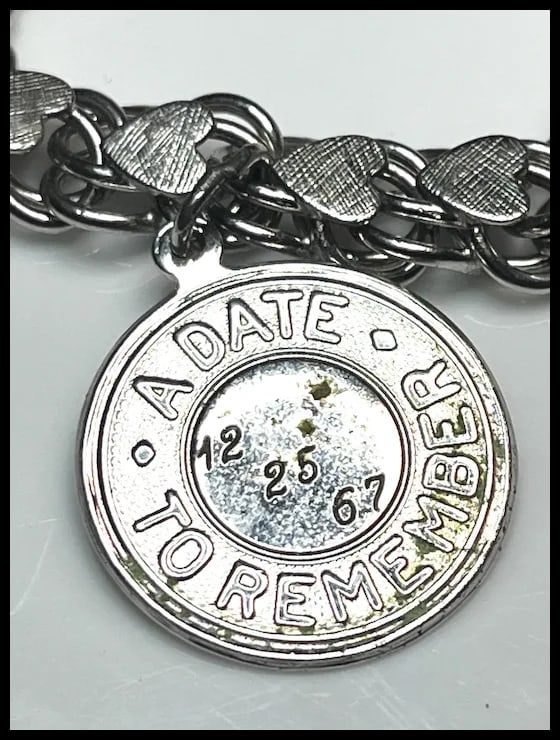 Vintage Sterling Silver Heart Charm Bracelet -Mother, Birthday, Christmas - 8