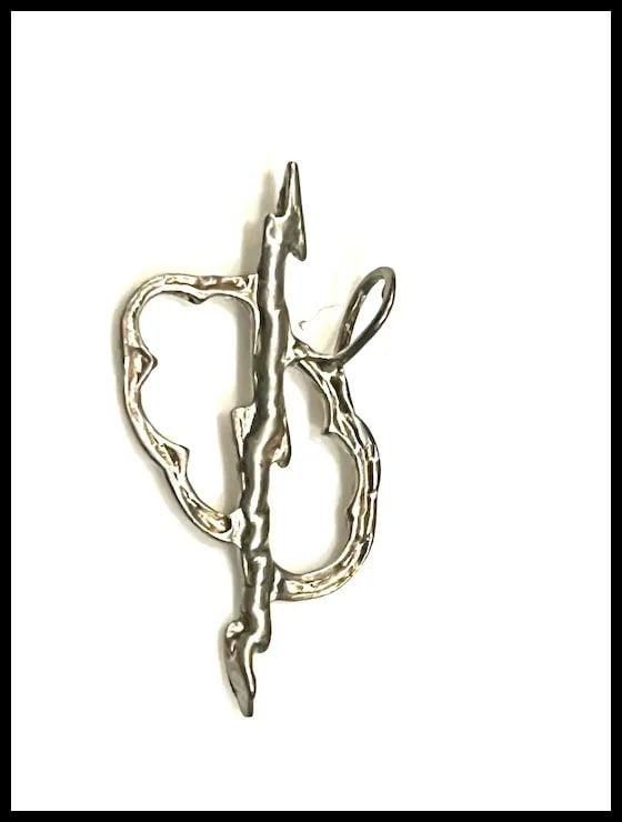 Vintage Silver Lightning Bolt and Cloud Charm Pendant - 5
