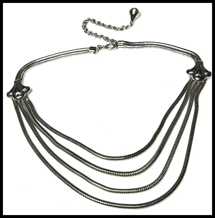 Vintage White Gold 1-20 12k GF Statement Necklace - 2