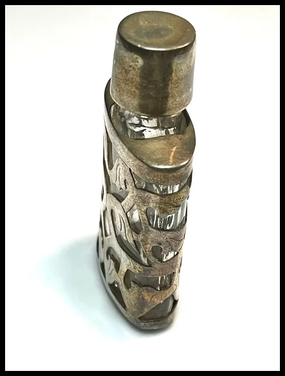 Vintage JJC Mexico Sterling Silver and Glass Perfume Bottle - 4