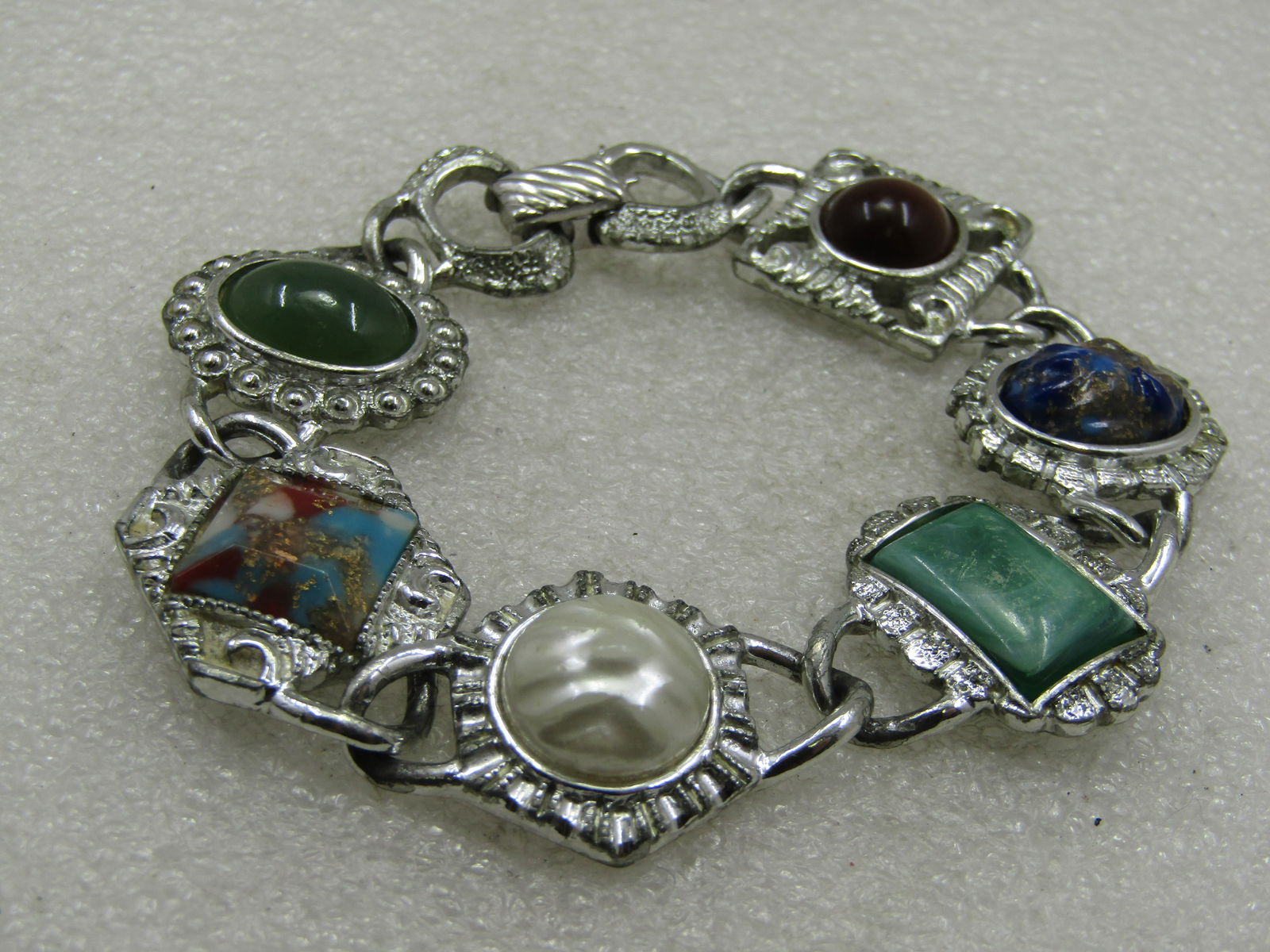 Vintage Mixed Stone Bracelet, Sarah Coventry, 1960's-1970's, 7.5" - 3