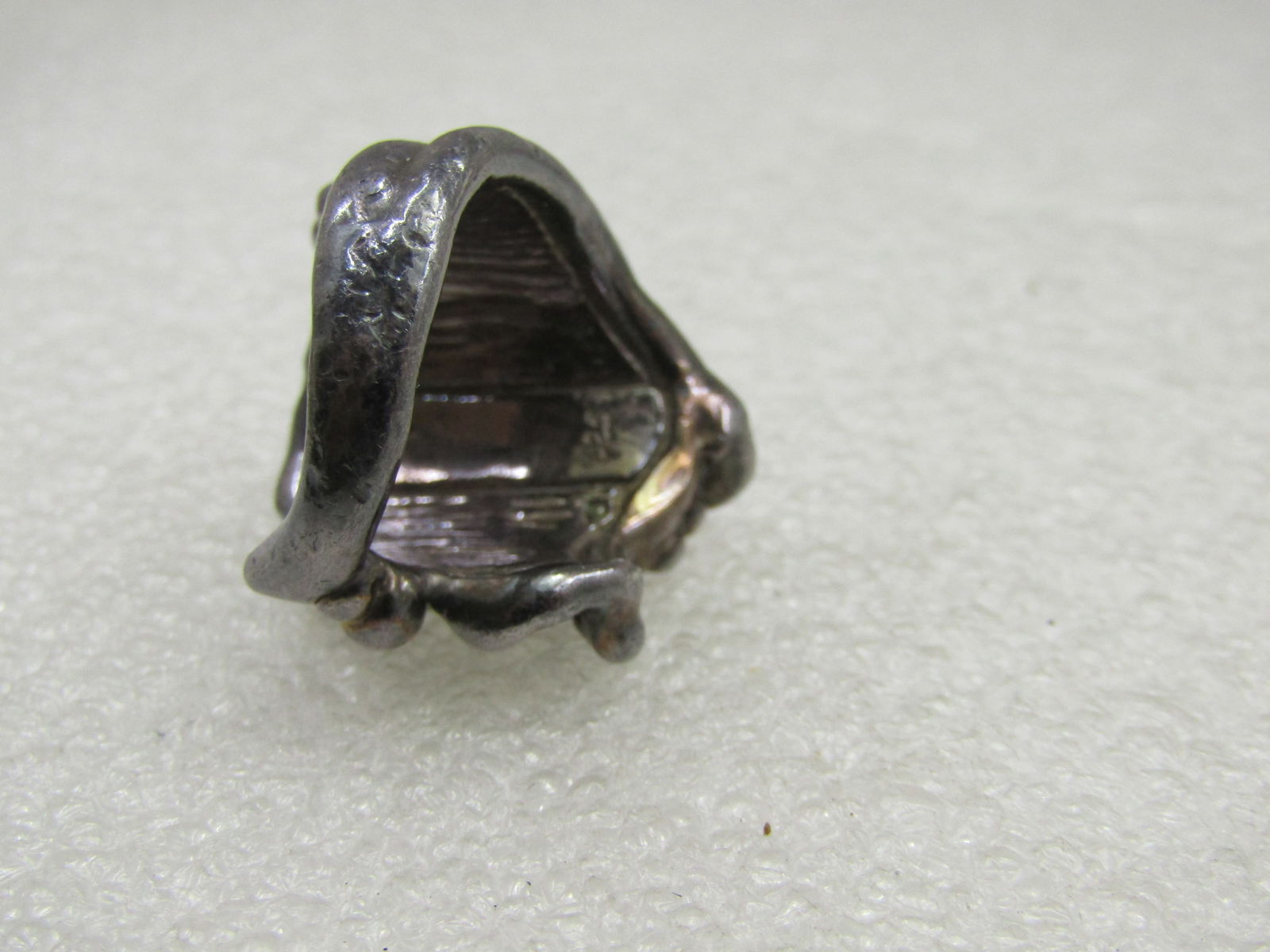Vintage Sterling Leaf Vine Ring, Nature, Sz. 7, Cigar Band - 6