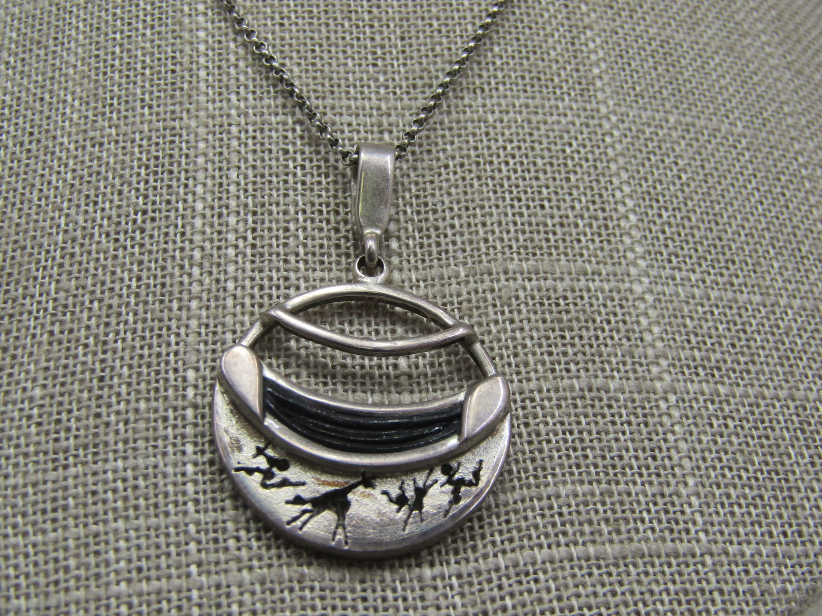 Vintage Sterling African Animal Themed Necklace 18" - 2