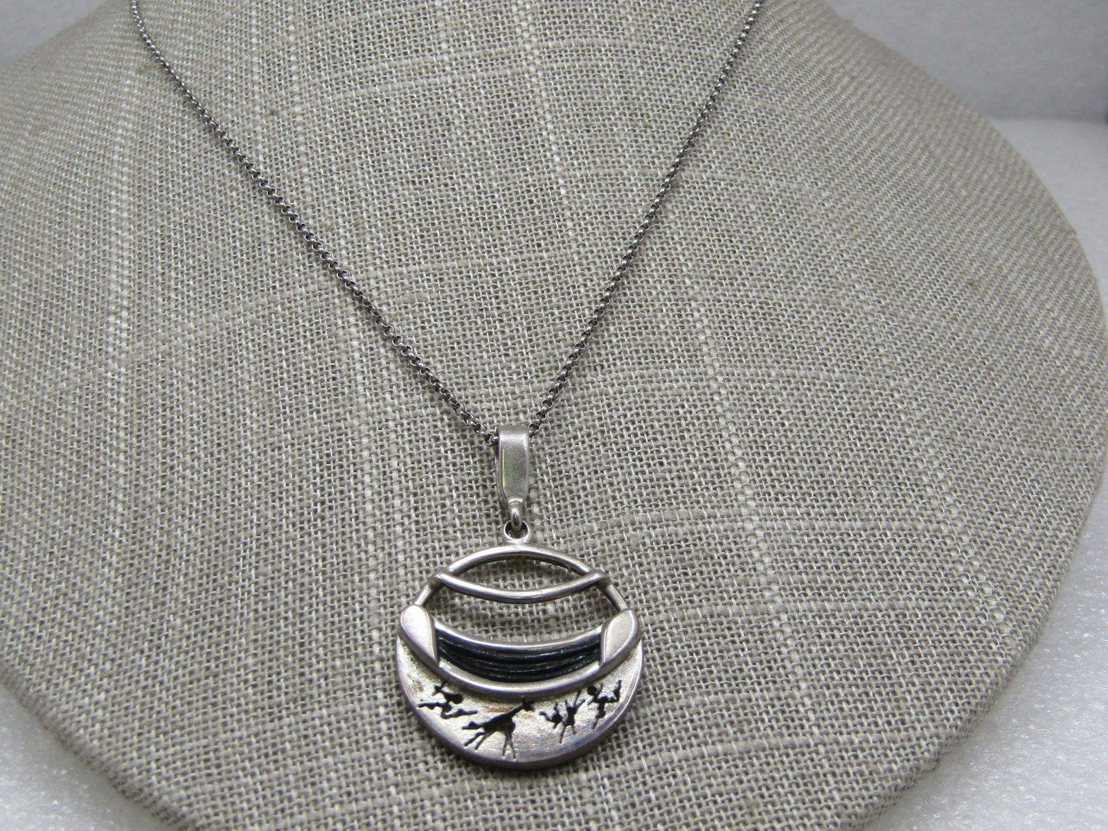 Vintage Sterling African Animal Themed Necklace 18" - 3