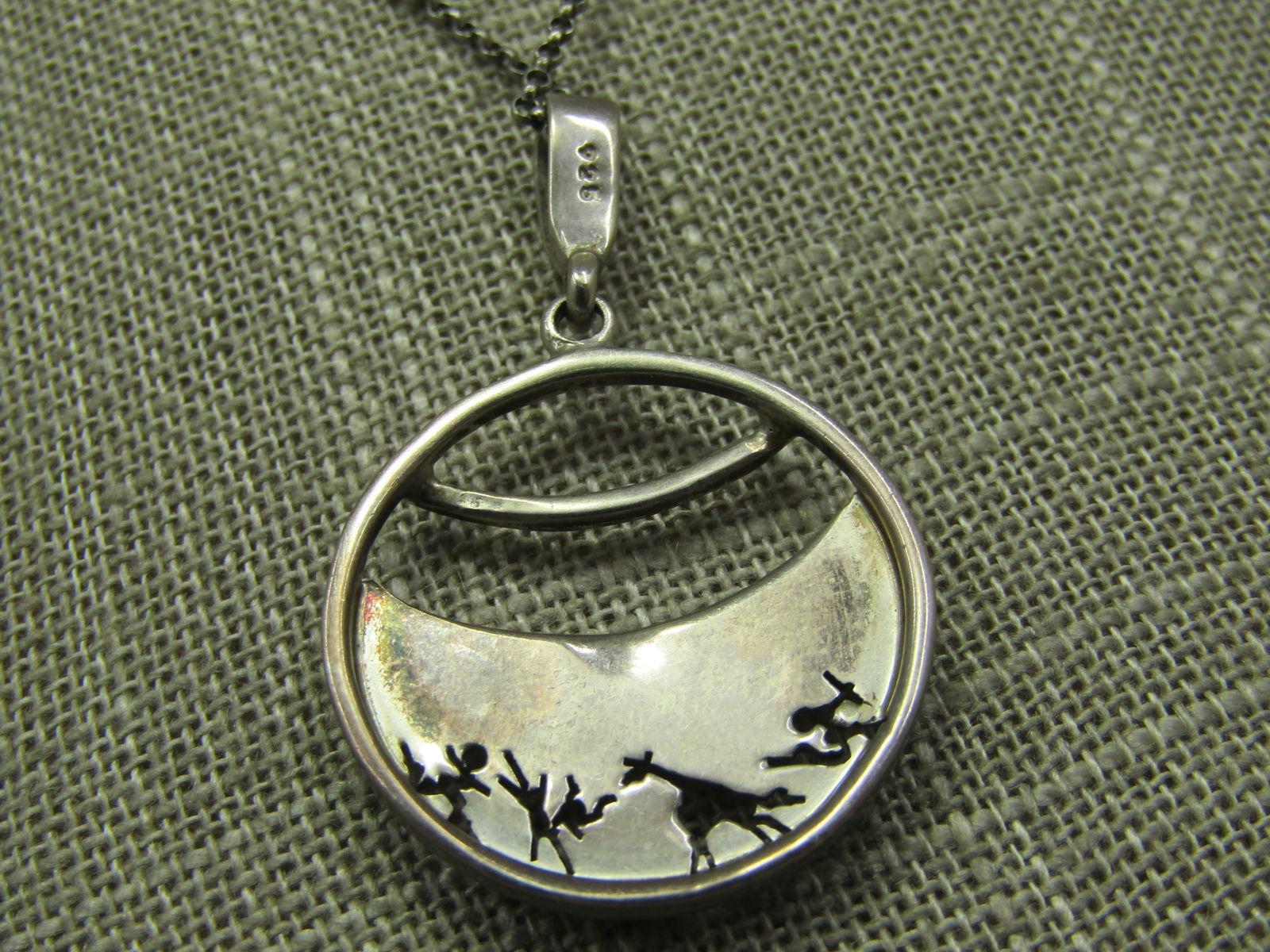 Vintage Sterling African Animal Themed Necklace 18" - 5