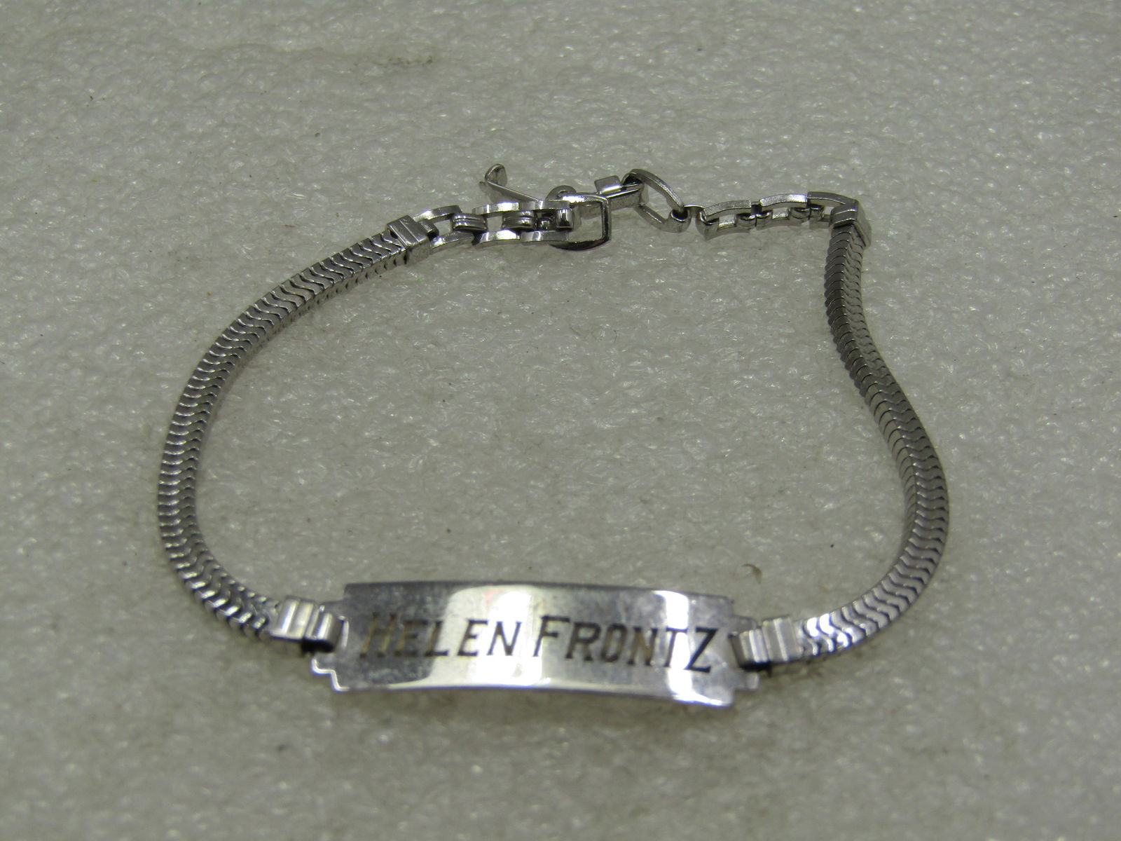 Vintage Sterling I.D. Bracelet, Engraved Helen Fritz, 6.75" - 2