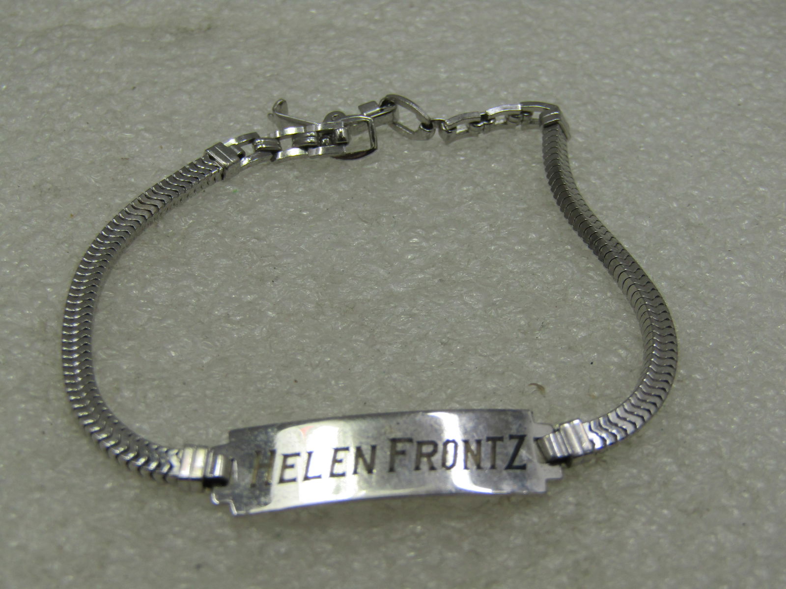 Vintage Sterling I.D. Bracelet, Engraved Helen Fritz, 6.75" - 3