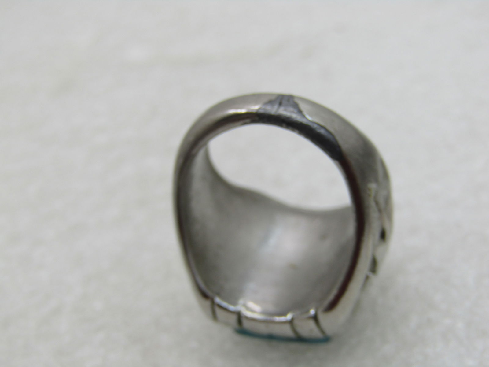 Vintage Southestern Faux Turquoise Ring, Sz 9, Silver Tone (NL) - 5