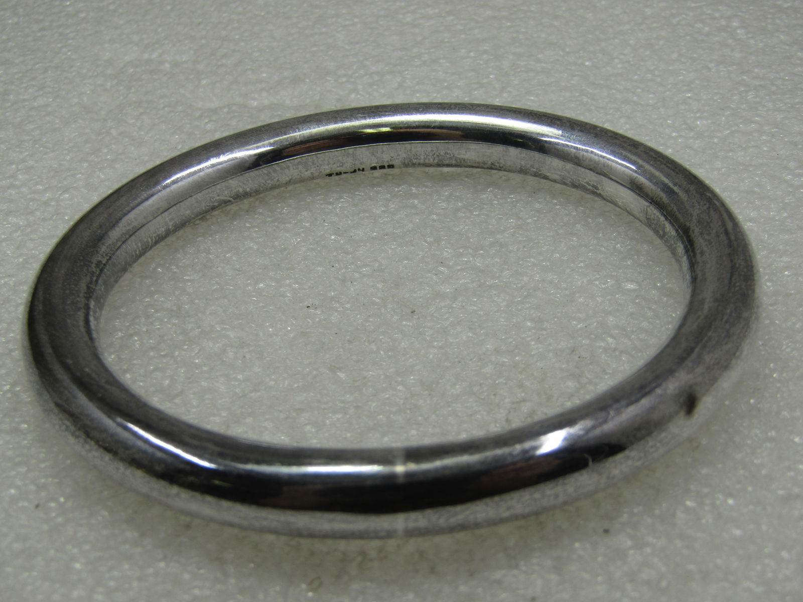 Vintage Sterling Silver Bangle Bracelet, Mexico, 7.75" , Signed - 2