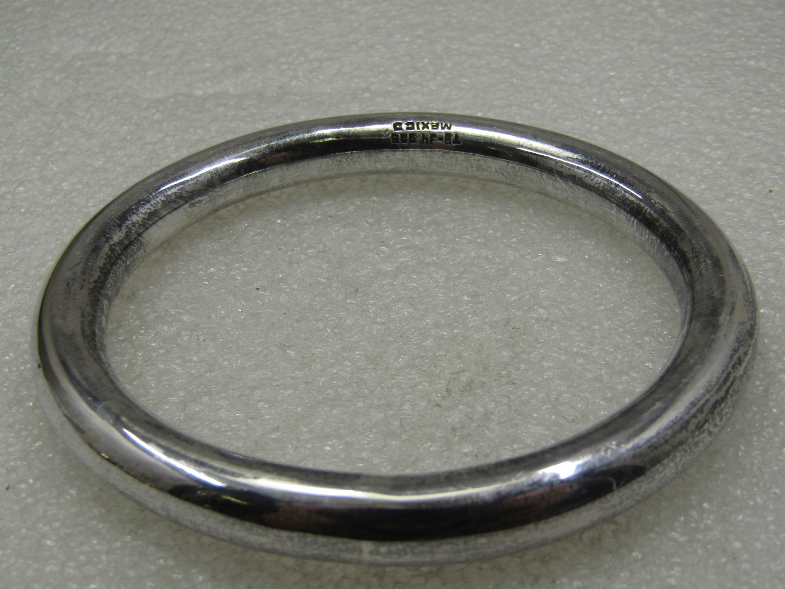 Vintage Sterling Silver Bangle Bracelet, Mexico, 7.75" , Signed - 3