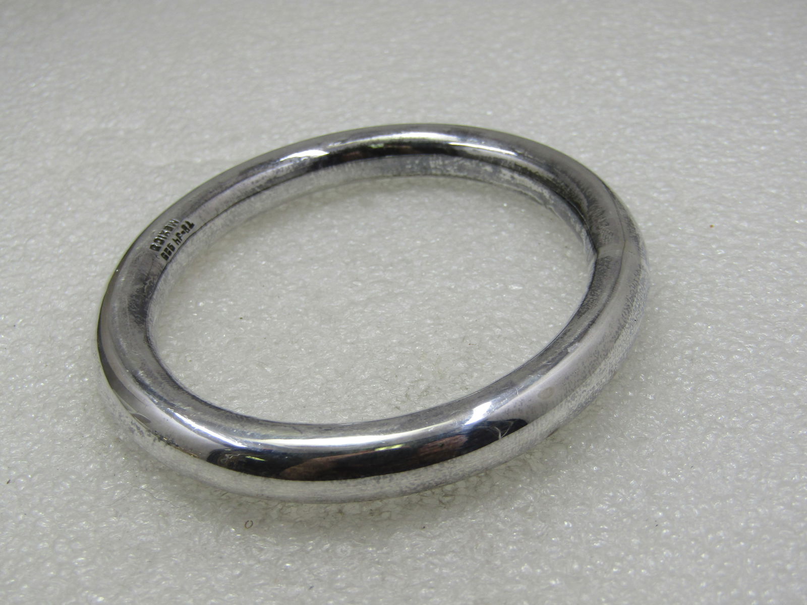 Vintage Sterling Silver Bangle Bracelet, Mexico, 7.75" , Signed - 5