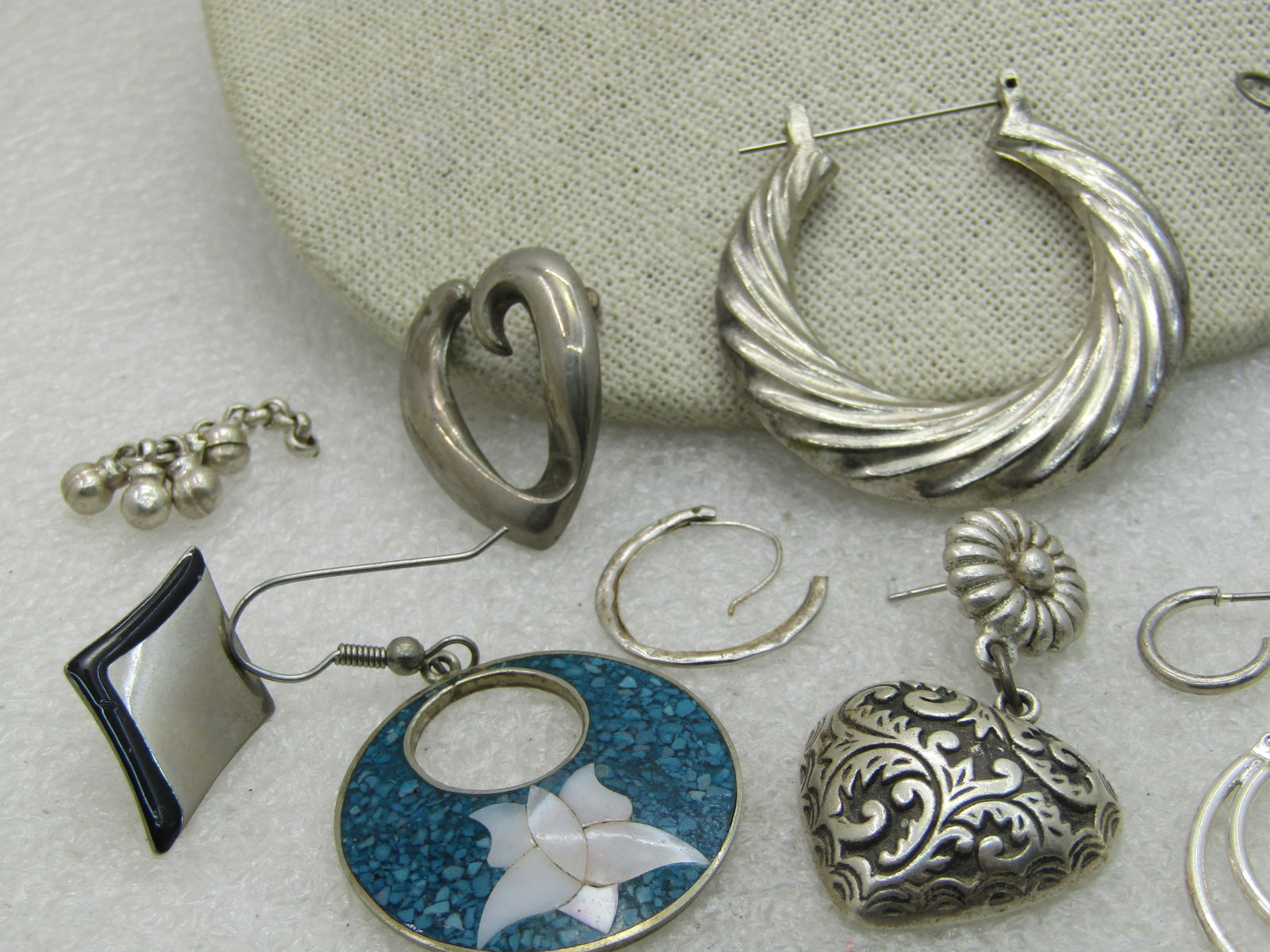 14 Single Sterling Earrings, Laurel Burch Shell, Plus Other Pieces, Appx. 45.20 gr. - 3