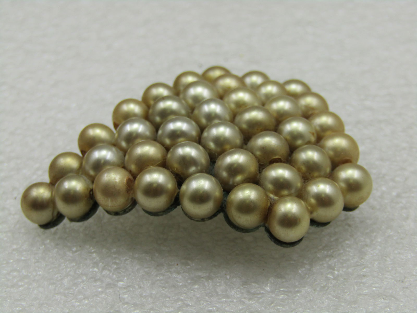 1920's-1930's Faux Pearl Triangular Dress Clip, 2" - 4