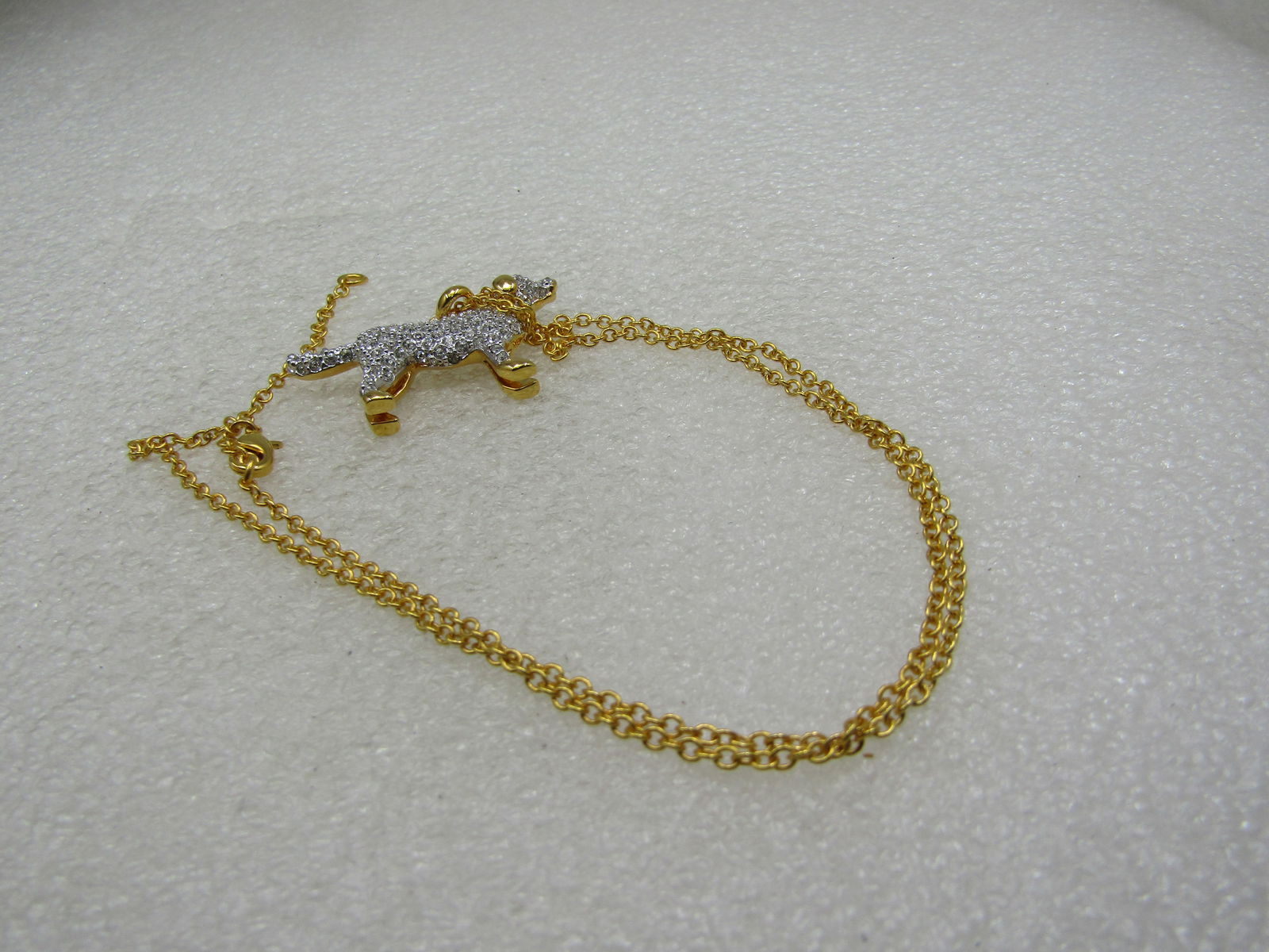 Danbury Mint Rhinestone Retreiver Necklace, 20", Original Box - 4