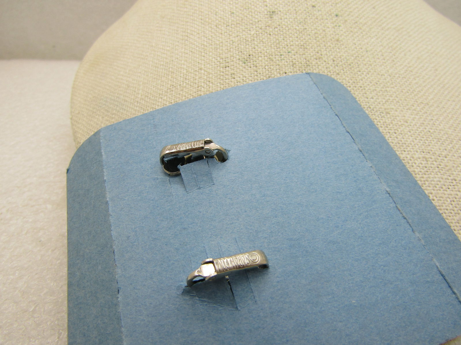 Vintage Sarah Coventry Faux Pearl Clip Earrings, on original card - 4