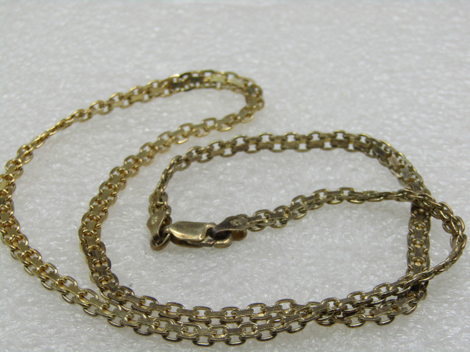 Vintage Sterling Gold Washed Mesh Link Necklace, 19", 3.5mm - 4