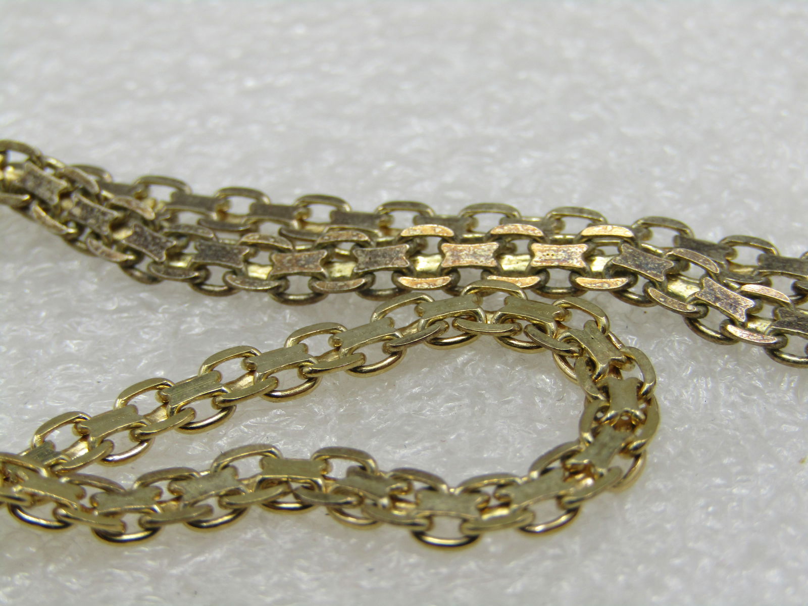 Vintage Sterling Gold Washed Mesh Link Necklace, 19", 3.5mm - 6