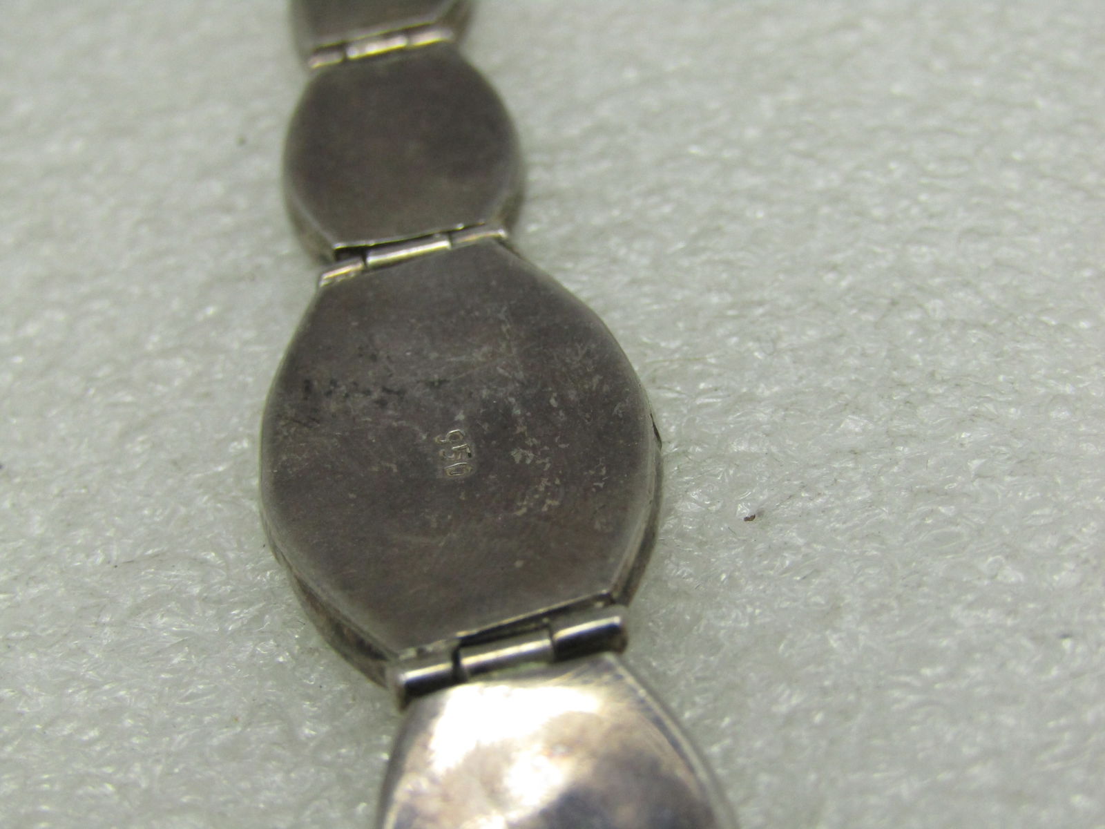 Vintage .950 Silver Southwestern Inlaid Sugalite, Marcasite, MOP, Abalone Bracelet, - 4