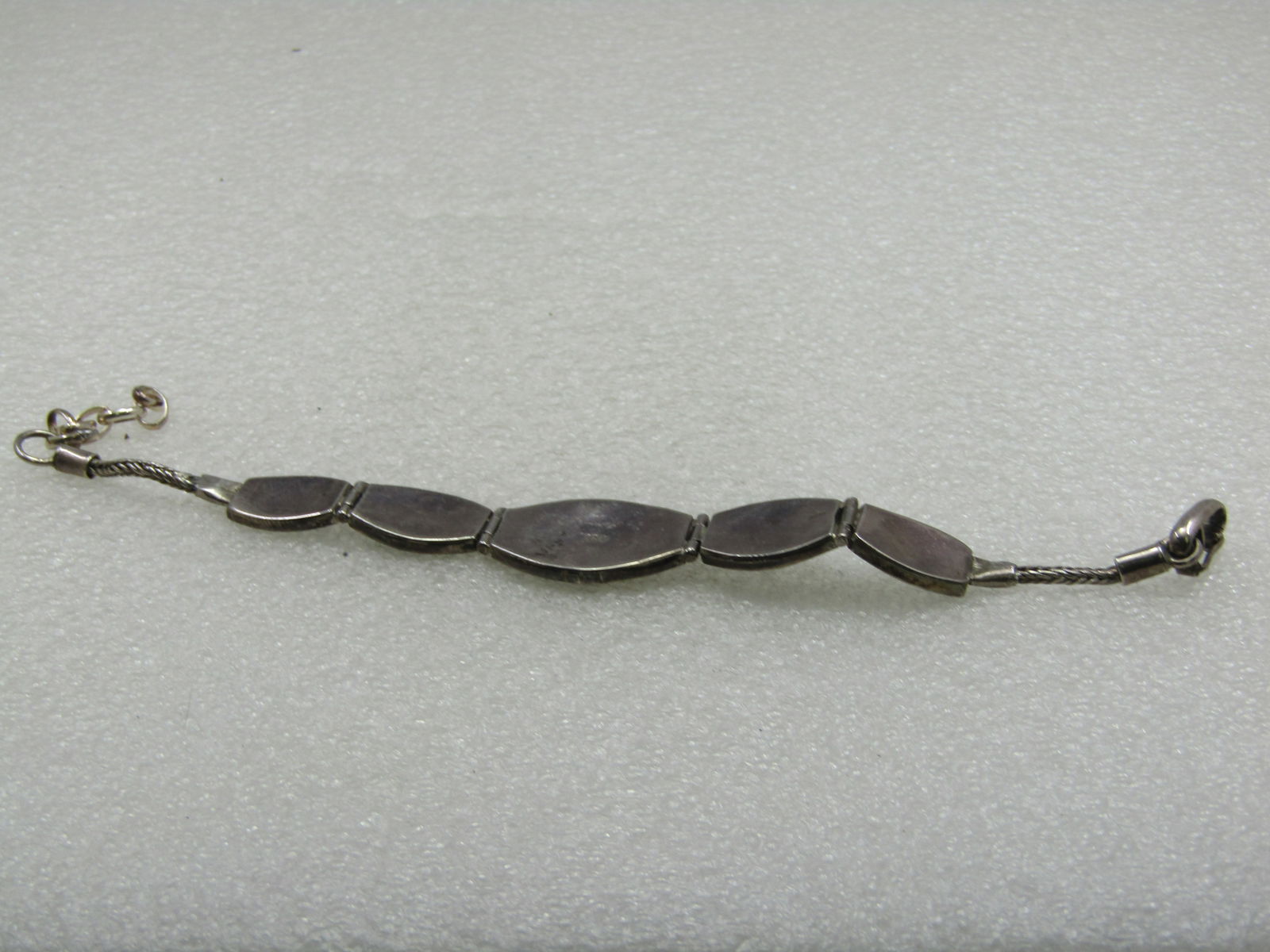 Vintage .950 Silver Southwestern Inlaid Sugalite, Marcasite, MOP, Abalone Bracelet, - 5