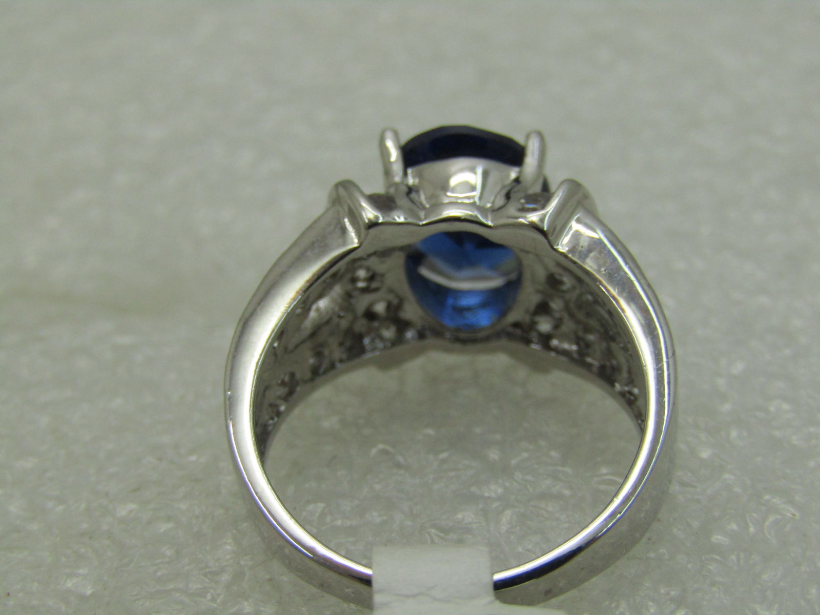 Simulated Blue Sapphire Ring with Clear CZ, Sz. 9.5 - 4