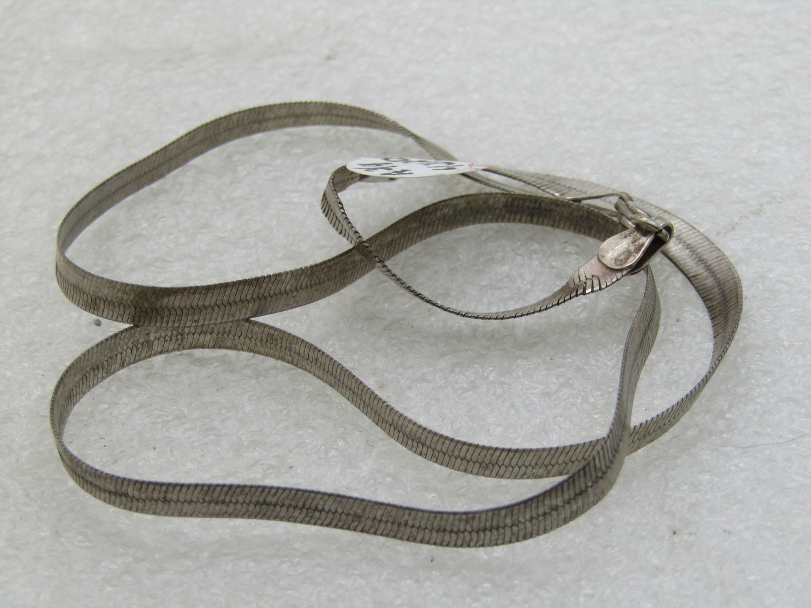 Vintage Sterling Silver 4.5mm Herringbone Necklace, 18", 7.81 grams. - 5