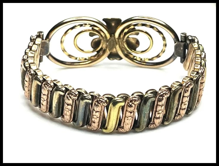 Vintage Sweetheart Expandable Bicolor Bracelet - 4
