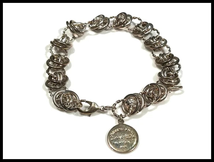 Sterling Silver Circle Charm Bracelet - 3