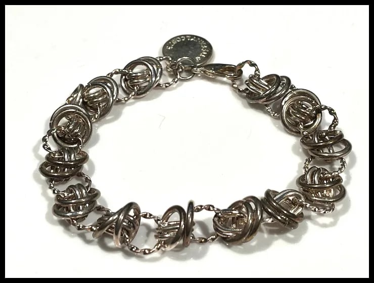 Sterling Silver Circle Charm Bracelet - 4