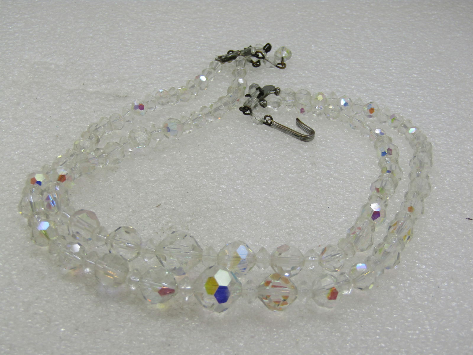 Vintage Aurora Borealis Crystal Necklace, Double-Strand, 16" - 4