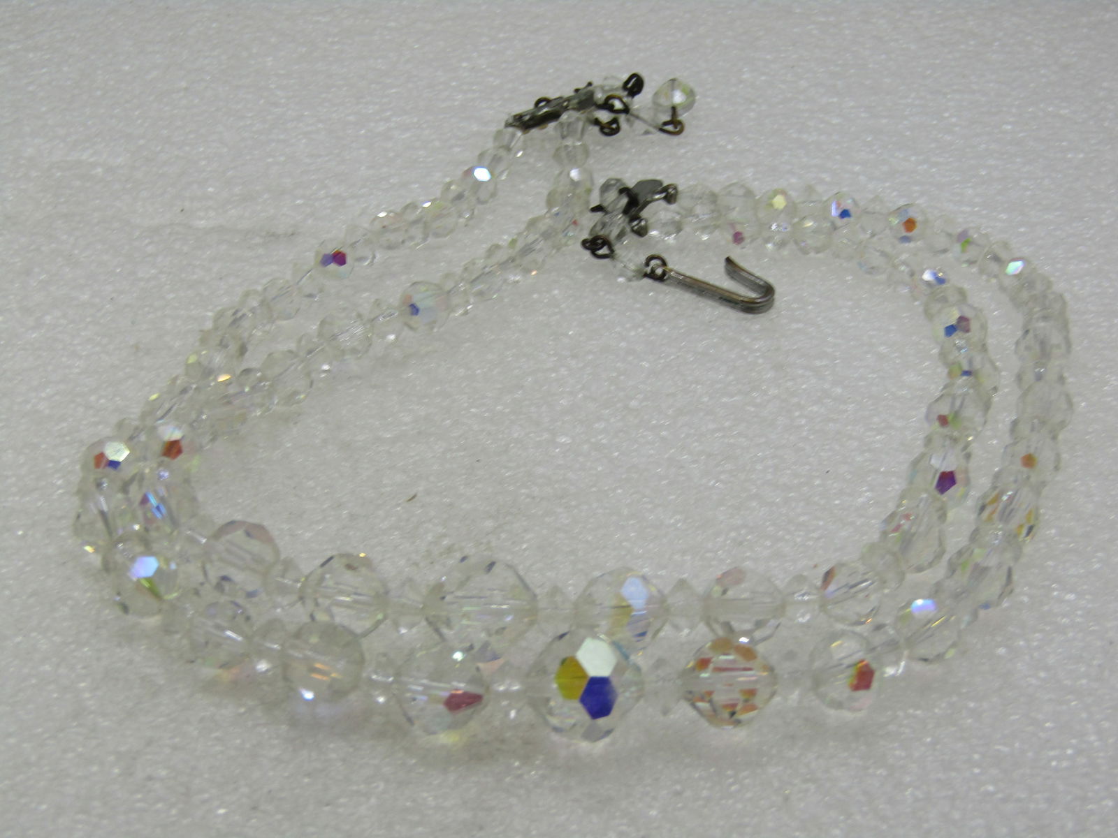 Vintage Aurora Borealis Crystal Necklace, Double-Strand, 16" - 5