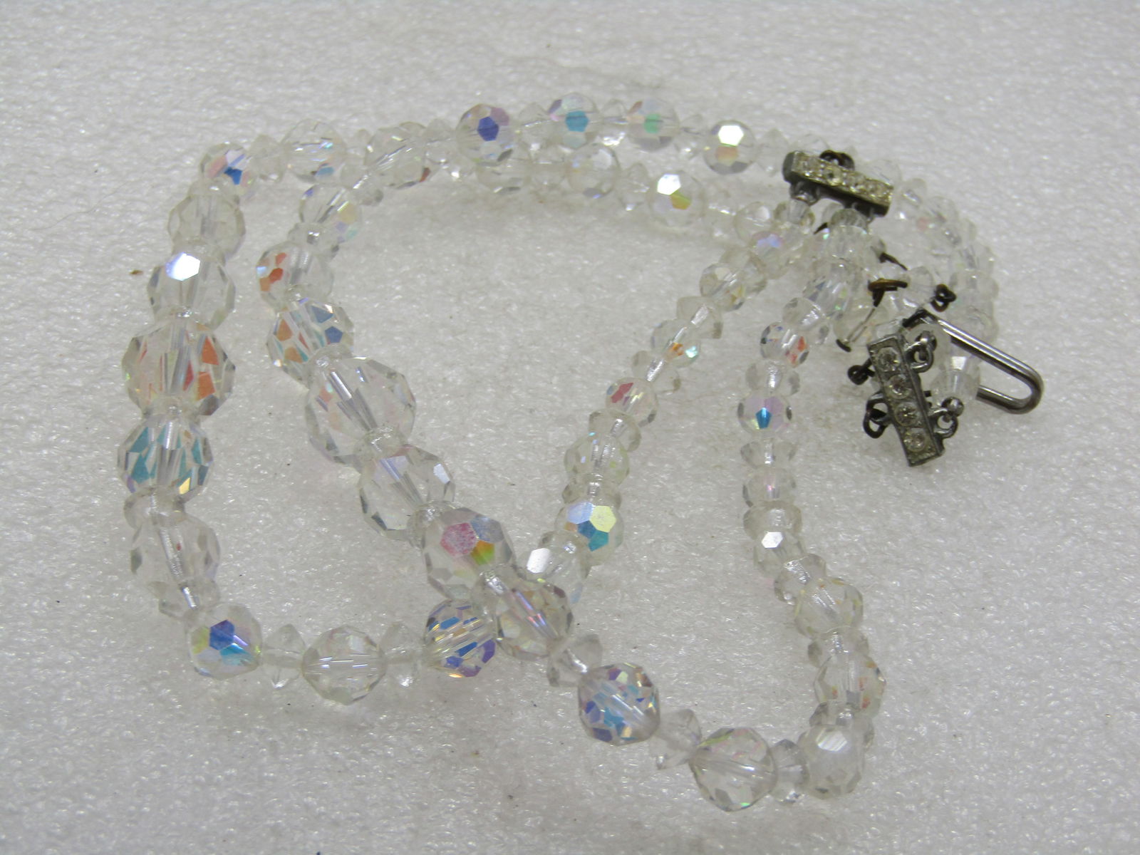 Vintage Aurora Borealis Crystal Necklace, Double-Strand, 16" - 6