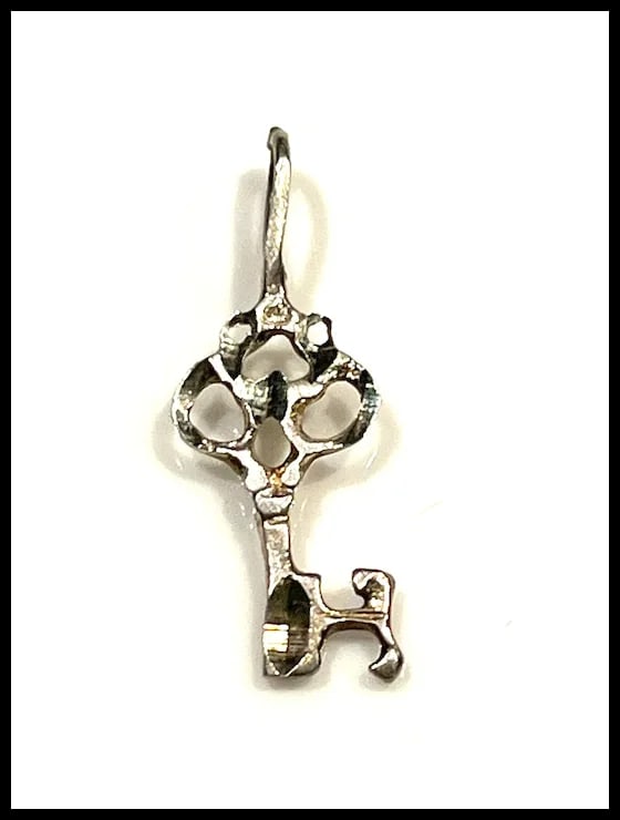 Vintage Sterling Silver Key Pendant - 2
