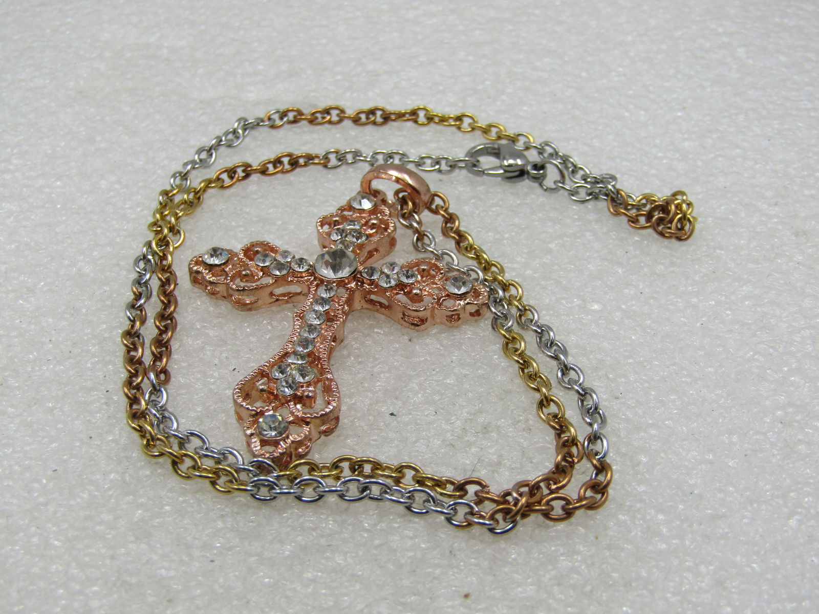 Interchangeable Rhinestone Cross Necklace, Set in Box - 4