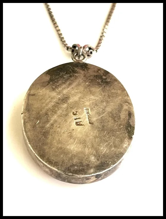 Vintage Sterling Silver Rose Quartz Oval Pendant on Sterling Silver Chain Necklace - 4