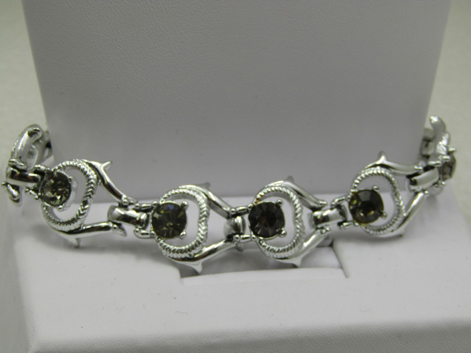 Vintage Silver Tone Rhinestone Sarah Coventry Bracelet, 7" - 5