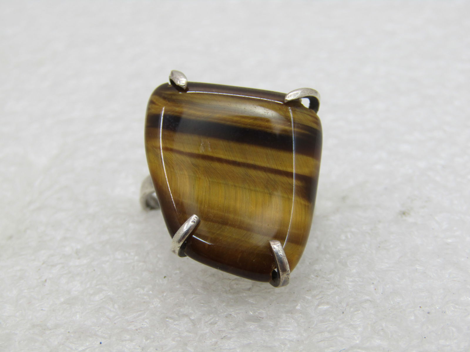 Vintage Sterling Silver Tiger's Eye Ring, Sz. 6.5, 1960's-1970's (1 of 9)