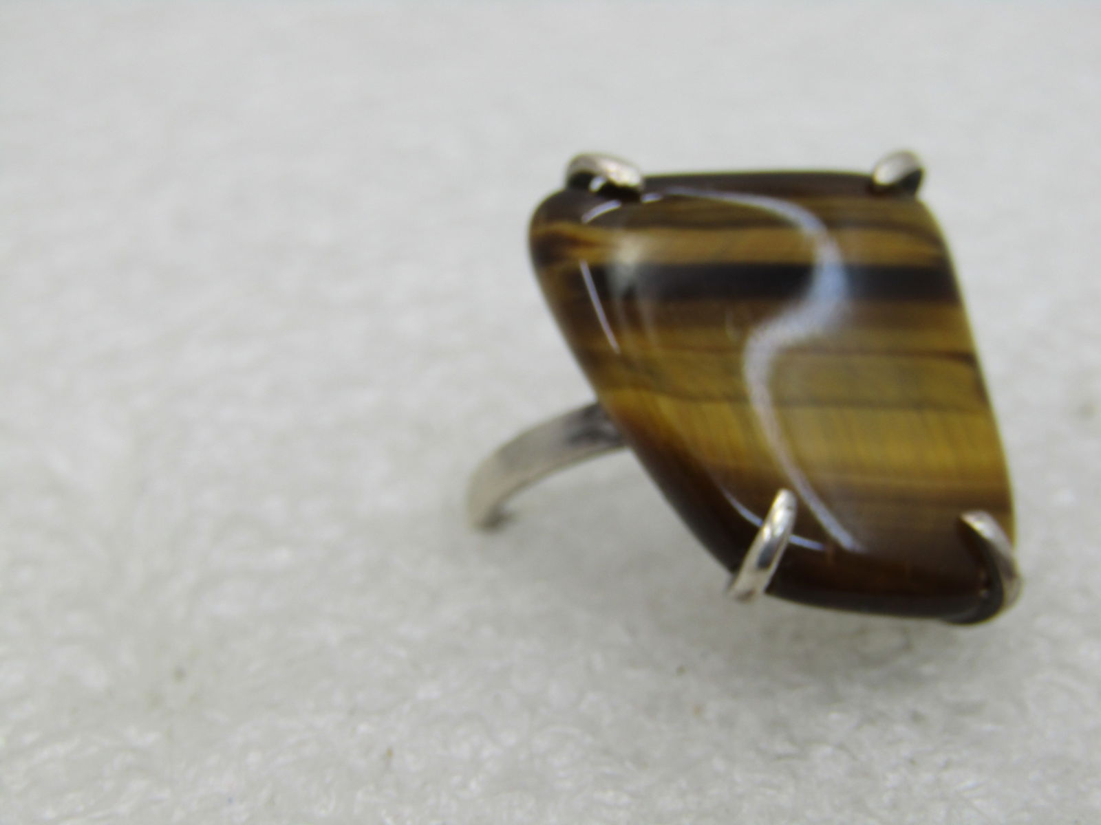 Vintage Sterling Silver Tiger's Eye Ring, Sz. 6.5, 1960's-1970's - 3
