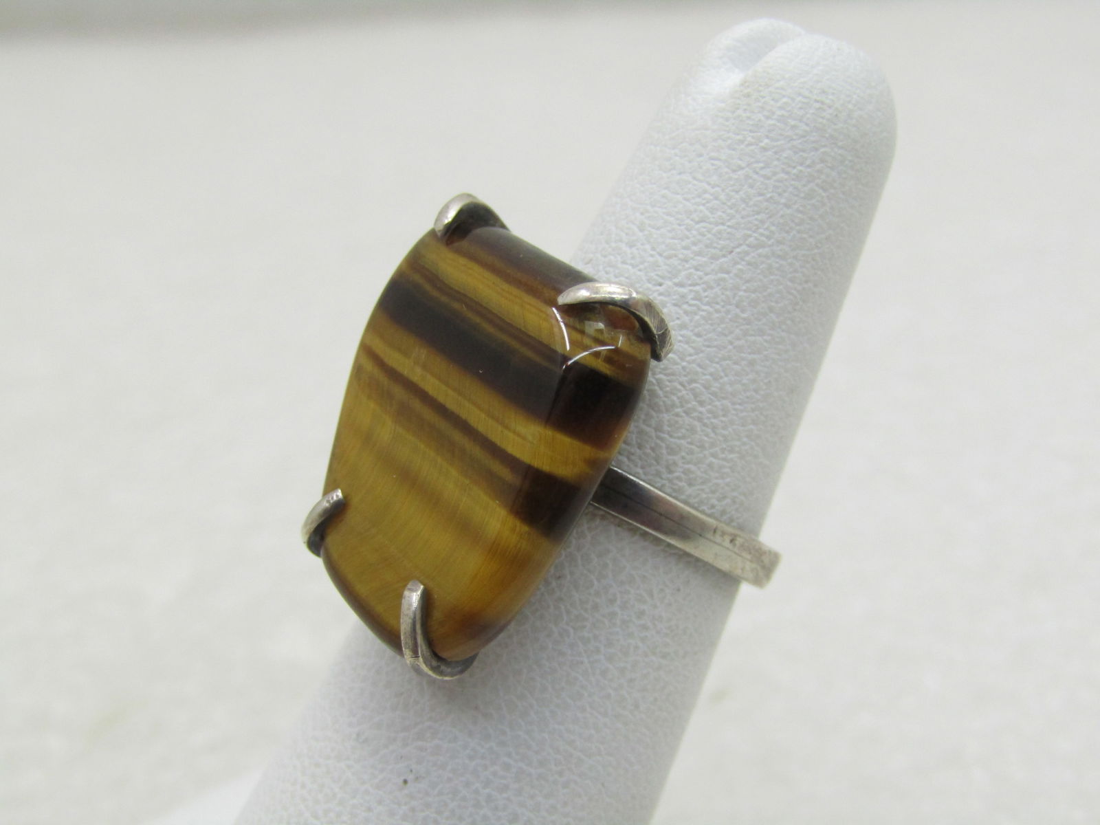 Vintage Sterling Silver Tiger's Eye Ring, Sz. 6.5, 1960's-1970's - 8
