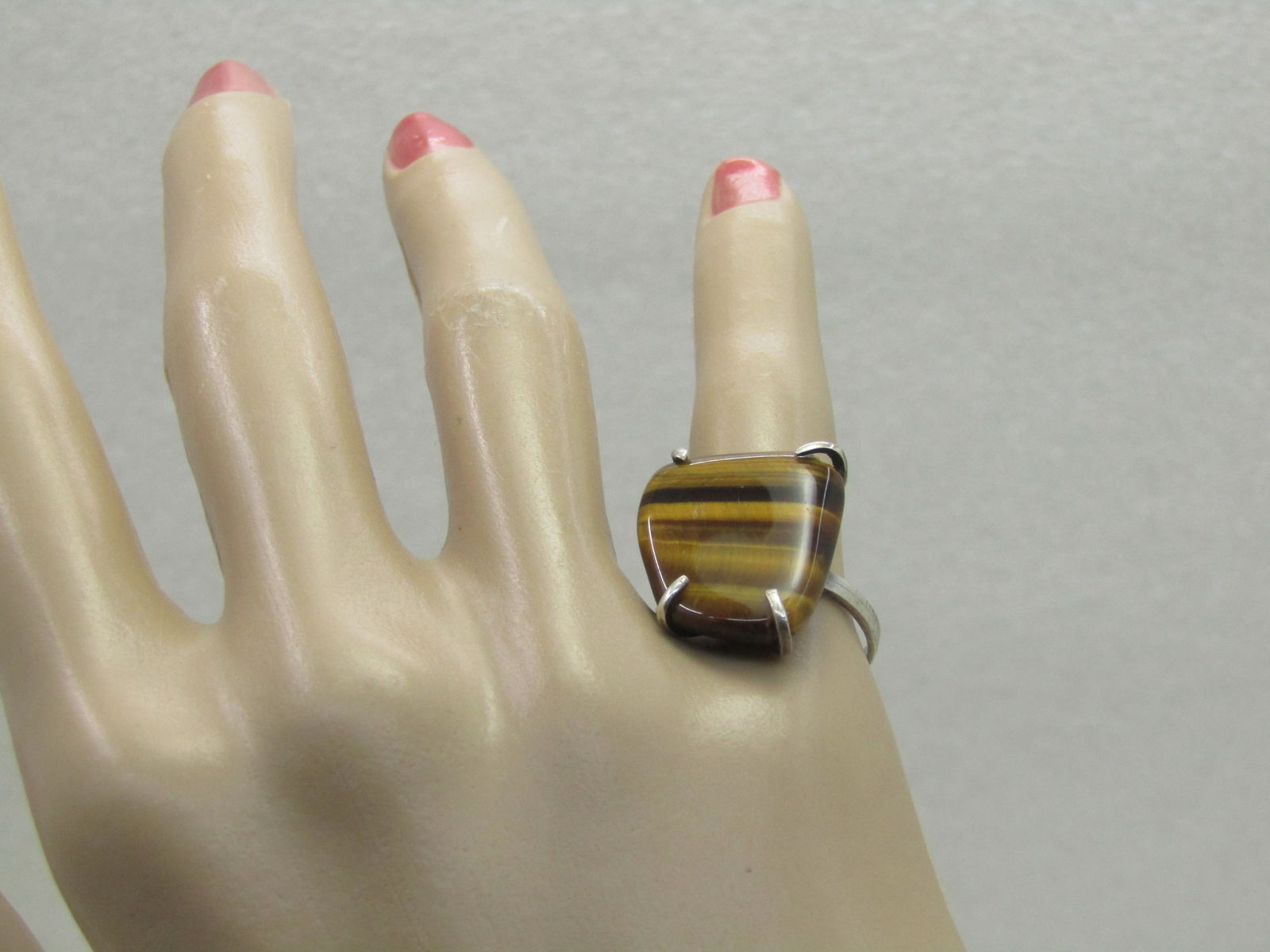 Vintage Sterling Silver Tiger's Eye Ring, Sz. 6.5, 1960's-1970's - 9