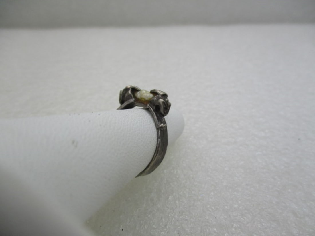 Vintage Sterling Freshwater Pearl Ring, Sz. 5.5, Pre-1950's - 3