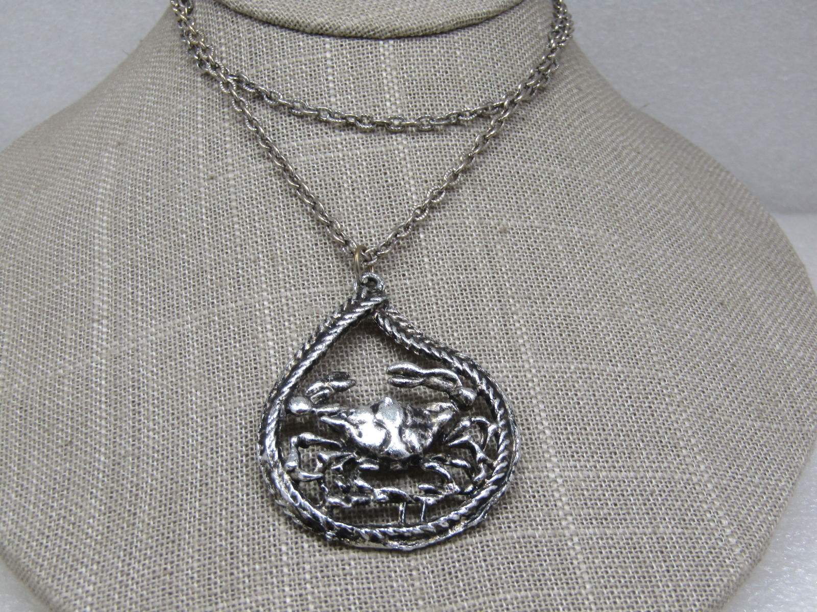 Vintage Crab Necklace - Zodiac. 24", 1960's-1970's - 2