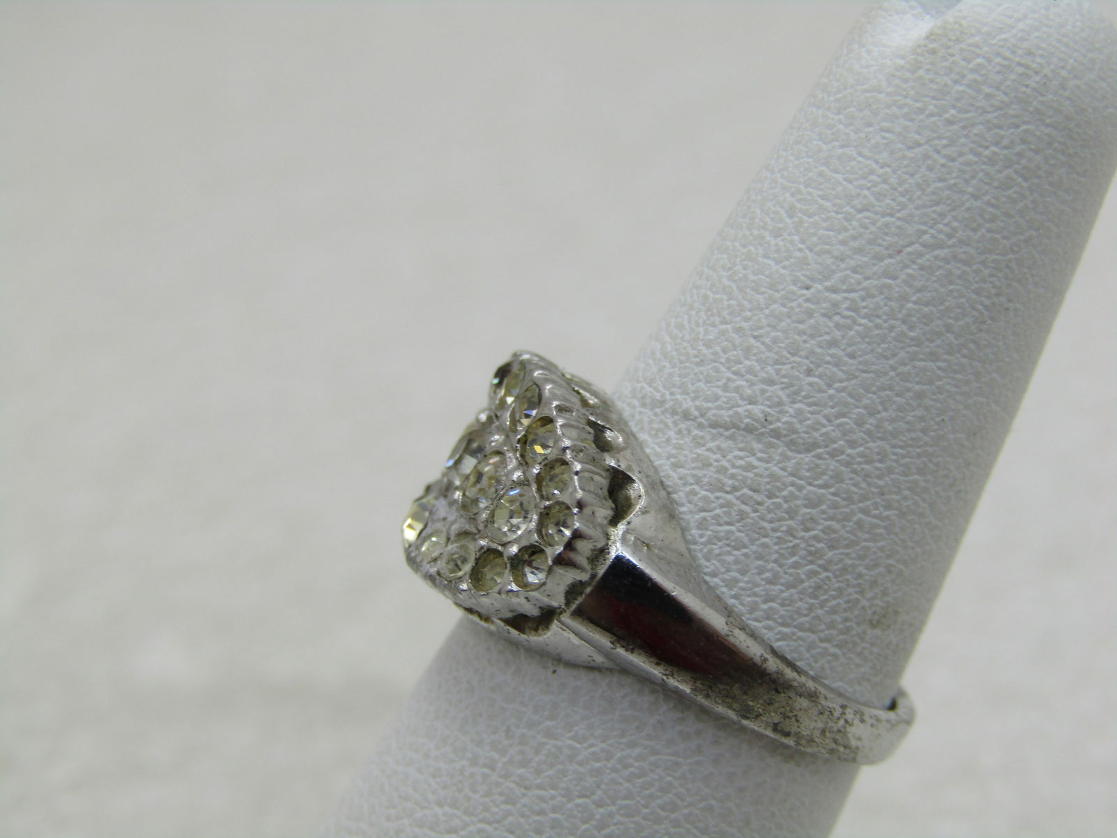 Vintage Sterling Art Deco Paste Ring, Clark & Combs, 1930's-1940's, Sz. 6 (NL) - 3