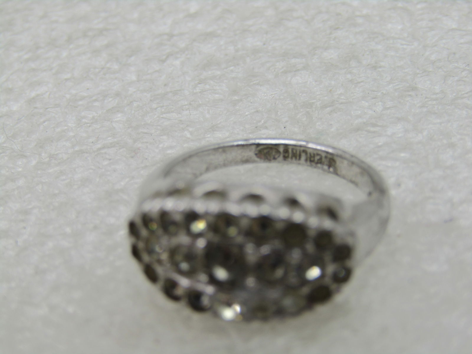 Vintage Sterling Art Deco Paste Ring, Clark & Combs, 1930's-1940's, Sz. 6 (NL) - 6