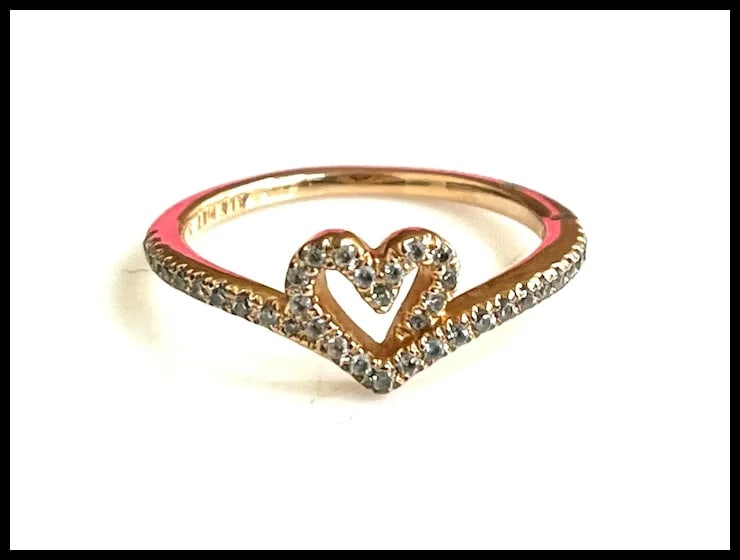Estate Pandora Timeless Wish Sparkling Heart Ring - 2