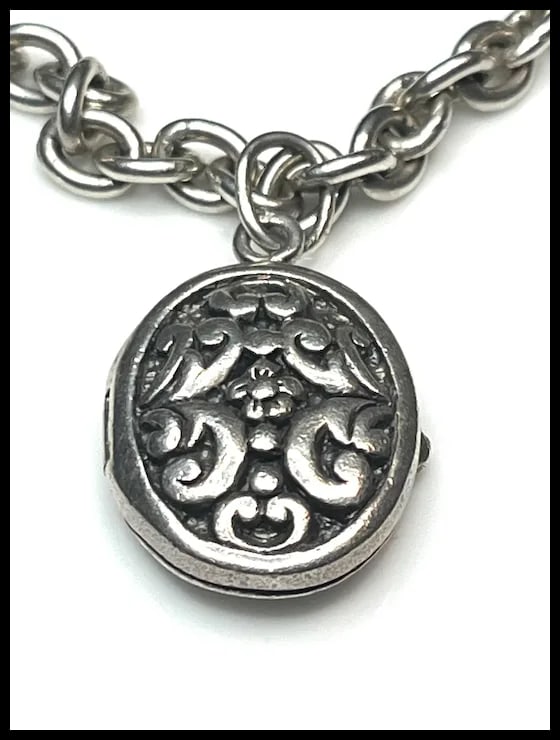 Vintage Sterling Silver Locket Charm Bracelet - 5