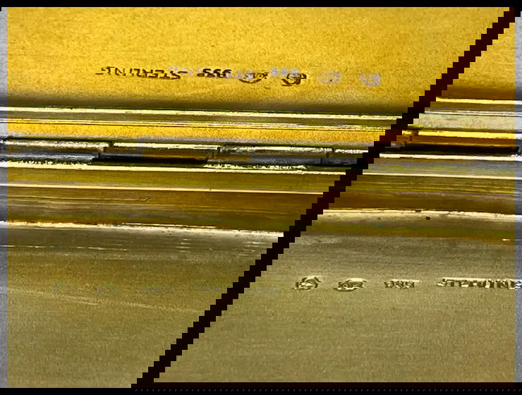 Antique Geometric Pattern Sterling Silver 935 and Enamel Blue Trinket/ Snuff Box - 7