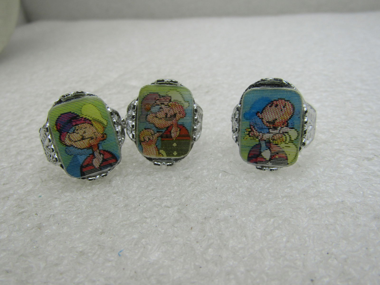 Vintage 3 Popeye Changing Image Rings, 1960's - 3