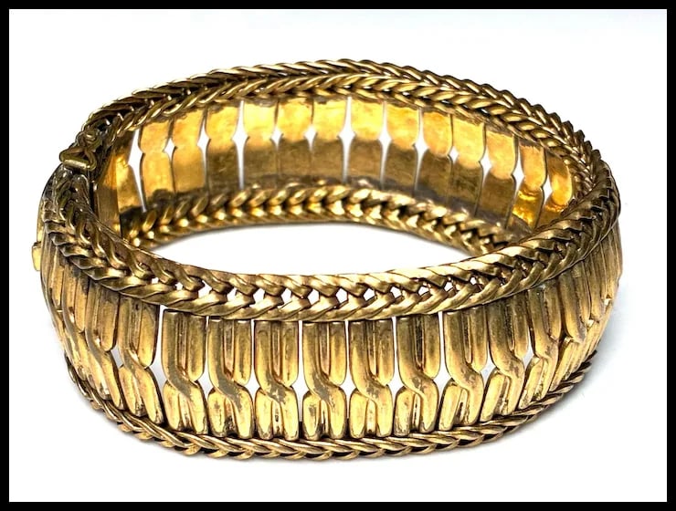 Vintage Oro Enchapado Fancy Link Gold Fill Bracelet - 3