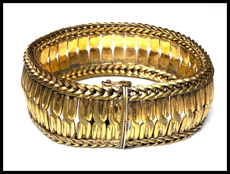 Vintage Oro Enchapado Fancy Link Gold Fill Bracelet - 4